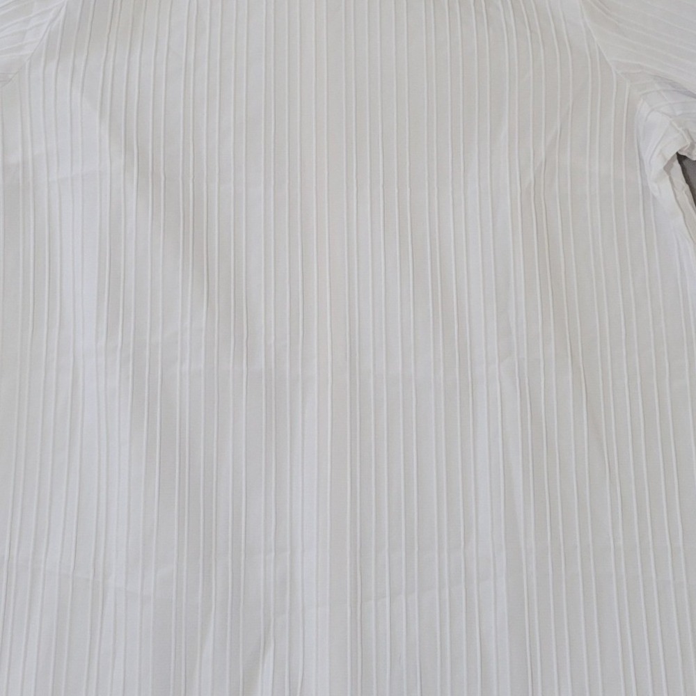 Joan Rivers White Pleated Button Front Blouse 3/4 Sleeve 1X Office Preppy - Picture 9 of 9